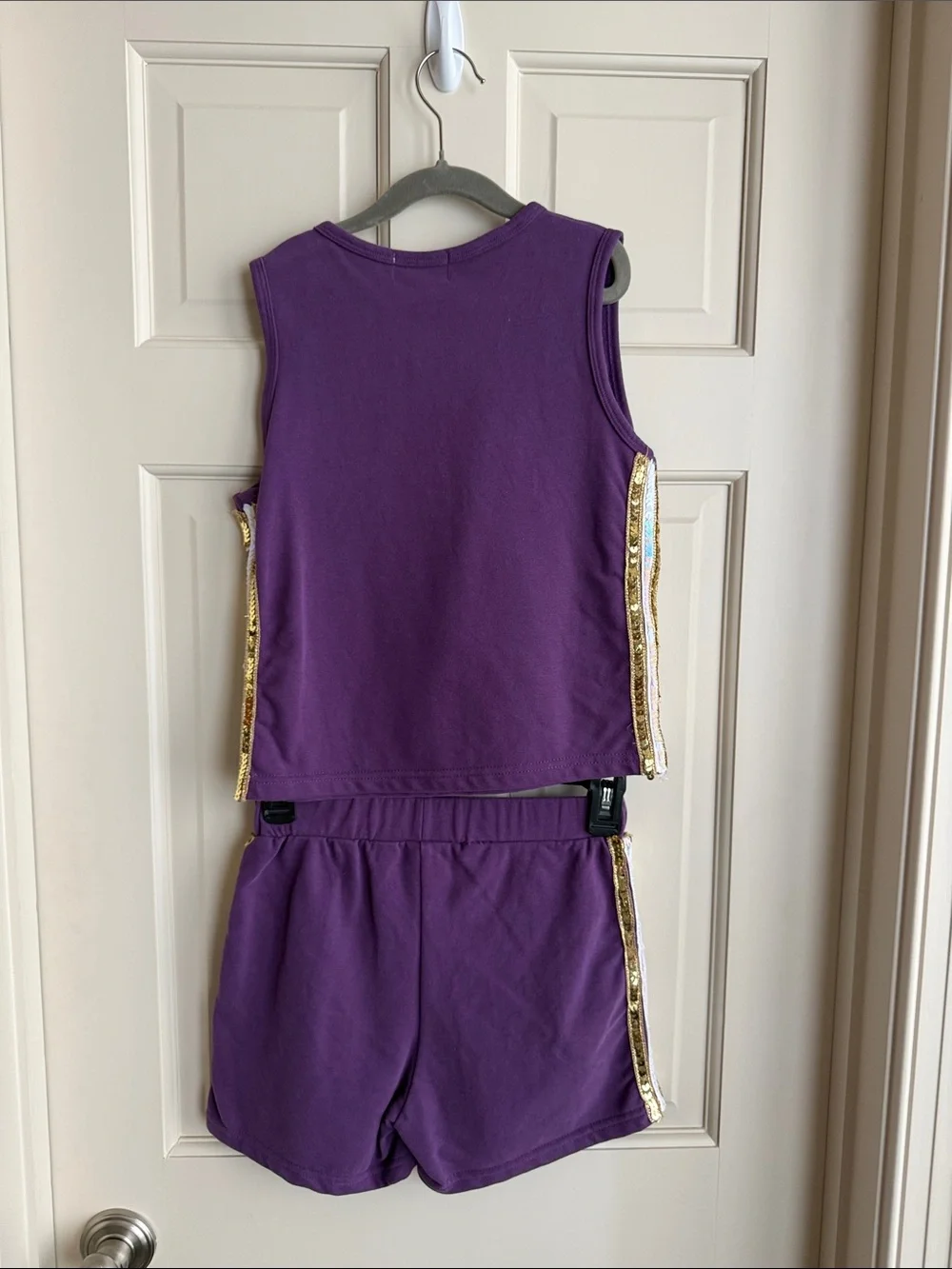 LSU game day-Rachel Riley Purple Girls' Sleeveless Tank & Sequin-Trim Shorts Set